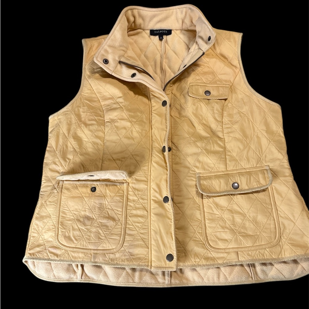 Talbots Quilted Tan Vest